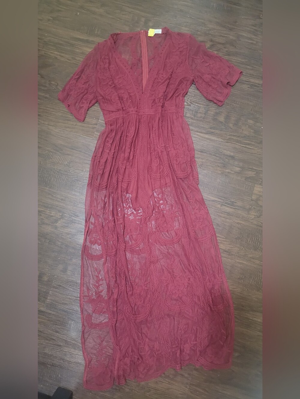 Women’s Lace Maxi Dress/Romper in Burgundy